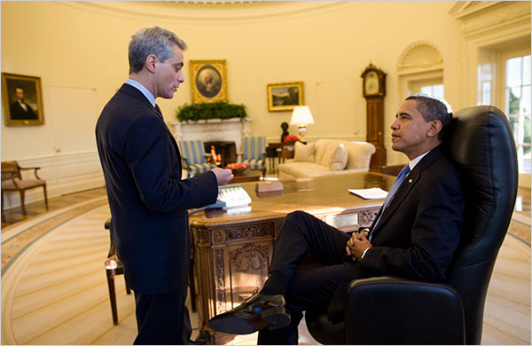 obama-rahm Barack Obama mit Rahm Emanuel im Oval Office (Quelle White House)